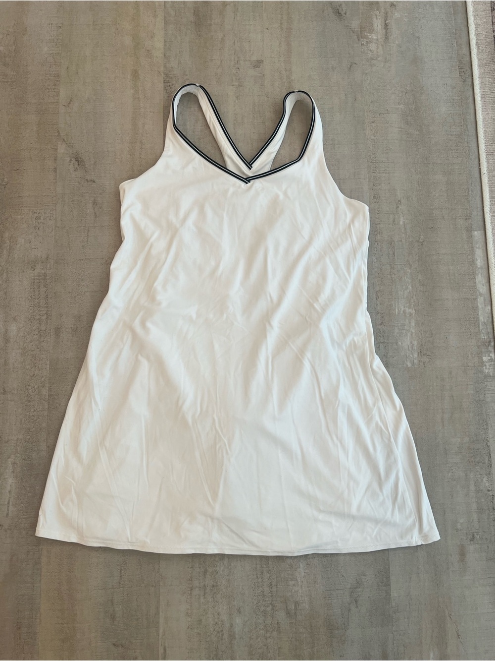 all in motion White Athletic Tank with Black Logo Detail